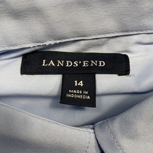 NWT Lands’ End Ruffle Front Long Sleeve Button Down Shirt - Picture 5 of 8